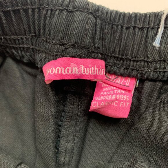 Woman Within Classic Fit Black Pants Size 18WP plus size petite short - Picture 4 of 7
